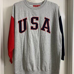 Venezia Jeans Women's Gray Sweatshirt with USA Applique Size 18/20